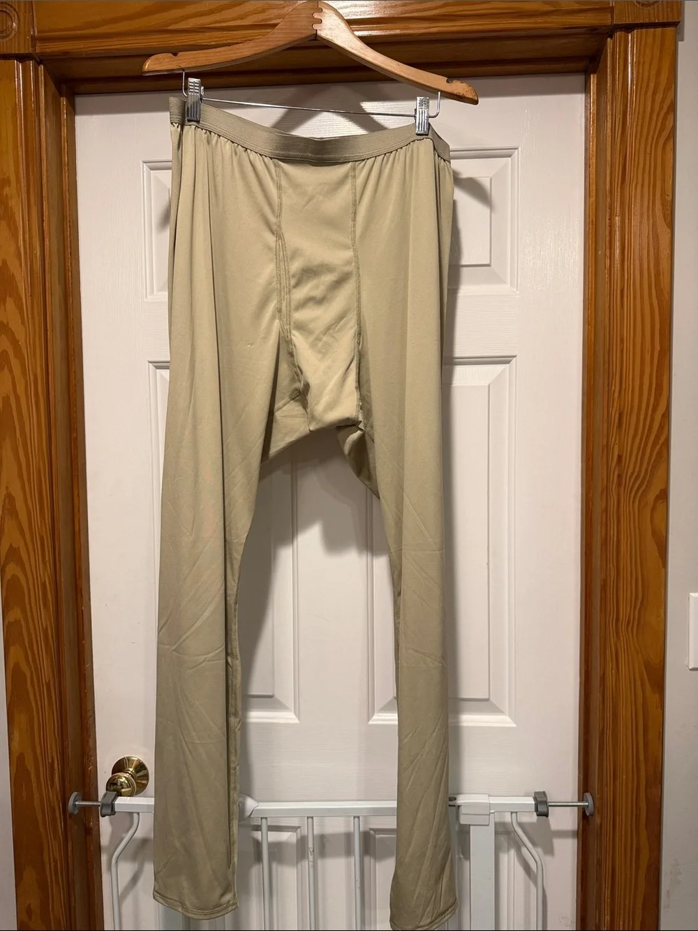 Men's Beige Long Underwear Long Sleeve Top Lightweight Thermal Set Mens XL Long